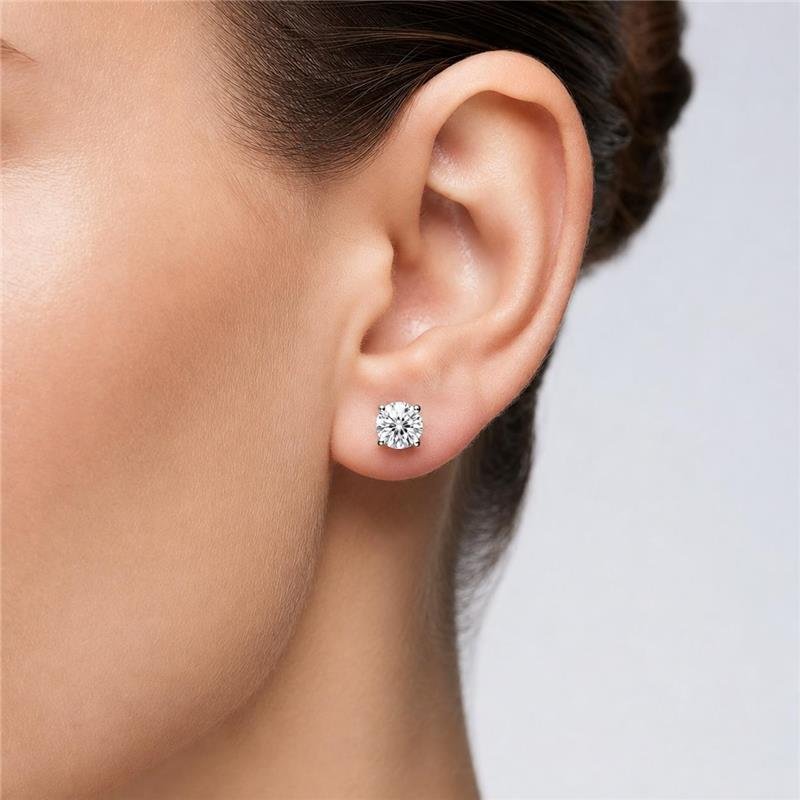 BRINCO PONTO DE LUZ 6MM MOISSANITE PRATA 925