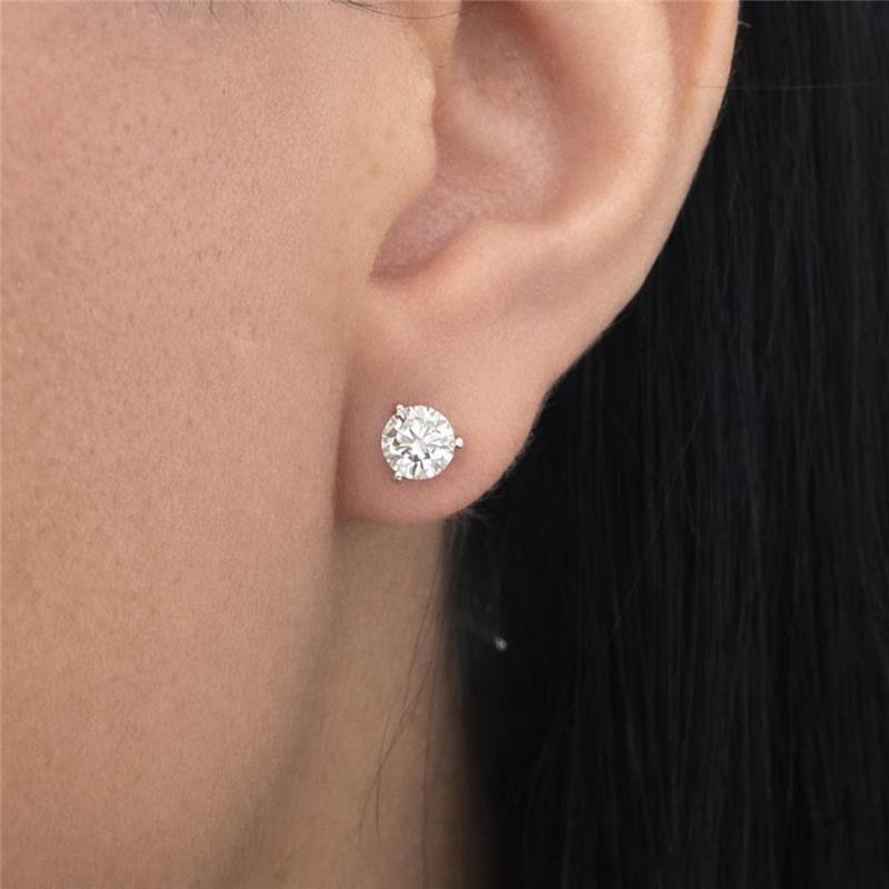 BRINCO MOISSANITE PONTO DE LUZ 5MM 3 GARRAS PRATA 925