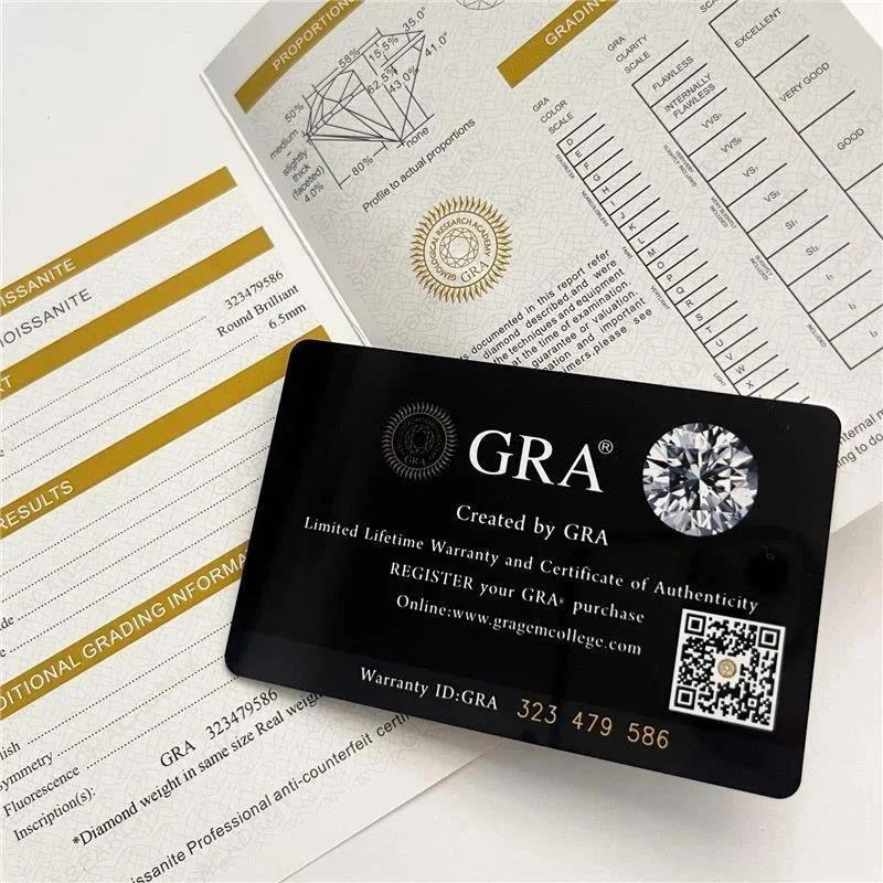 BRINCO MOISSANITE PONTO DE LUZ 6.5MM 6 GARRAS PRATA 925