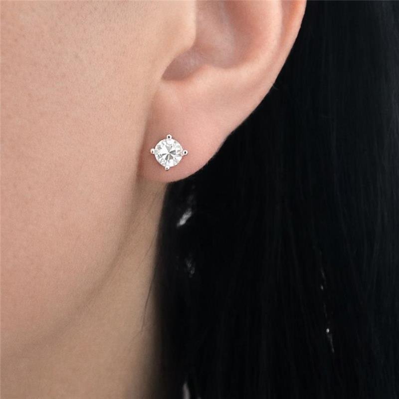 BRINCO MOISSANITE PONTO DE LUZ 5MM 4 GARRAS PRATA 925