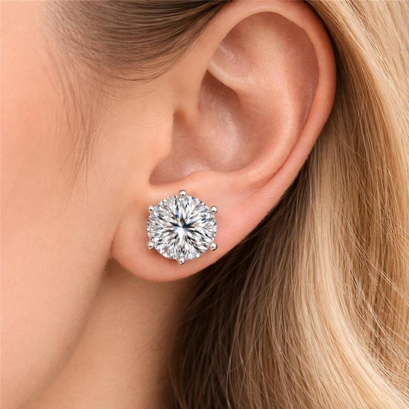 BRINCO MOISSANITE PONTO DE LUZ 7MM 6GARRAS PRATA 925
