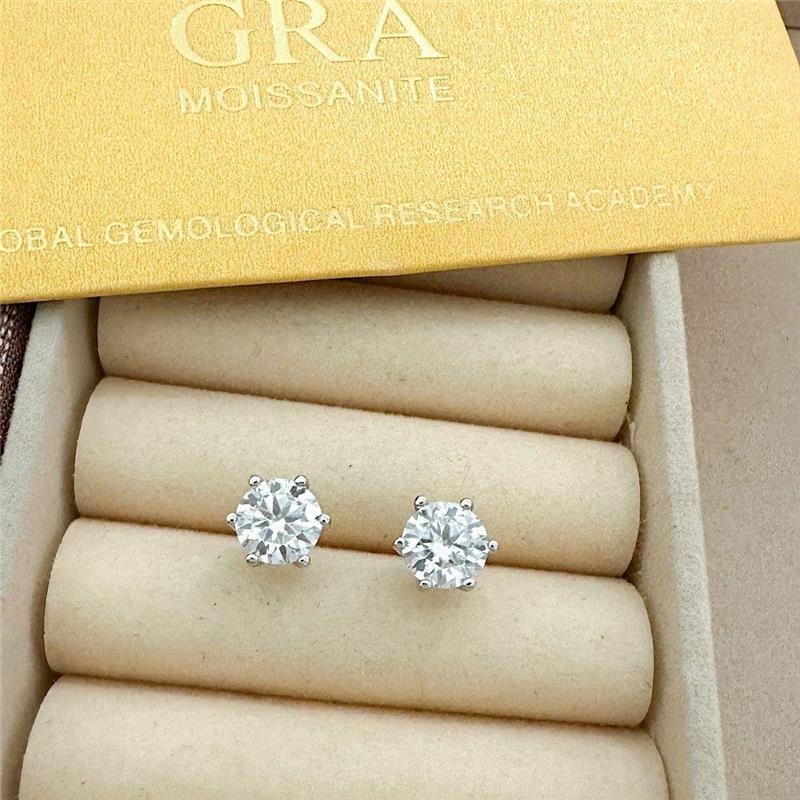 BRINCO MOISSANITE PONTO DE LUZ 7MM 6GARRAS PRATA 925