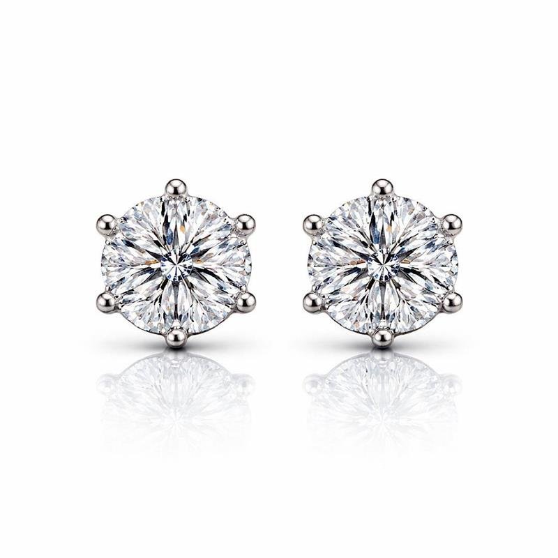 BRINCO MOISSANITE PONTO DE LUZ 7MM 6GARRAS PRATA 925