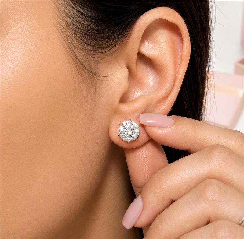 BRINCO MOISSANITE PONTO DE LUZ 10MM 6 GARRAS PRATA 925