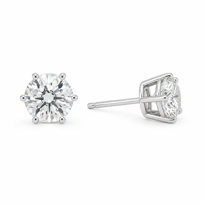 BRINCO MOISSANITE PONTO DE LUZ 10MM 6 GARRAS PRATA 925