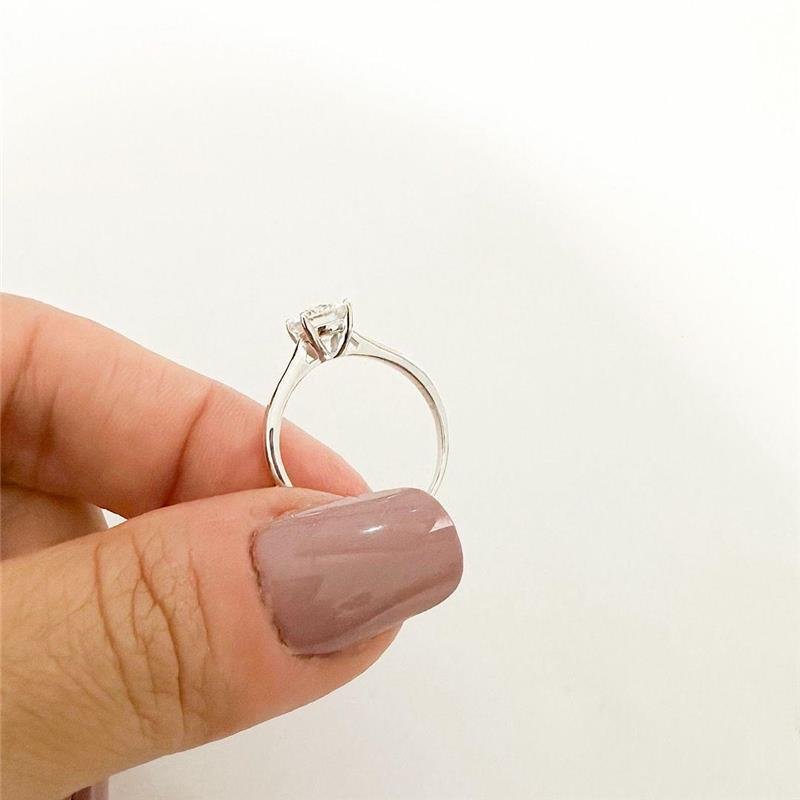 ANEL SOLITARIO MOISSANITE 6.5MM PRATA 925