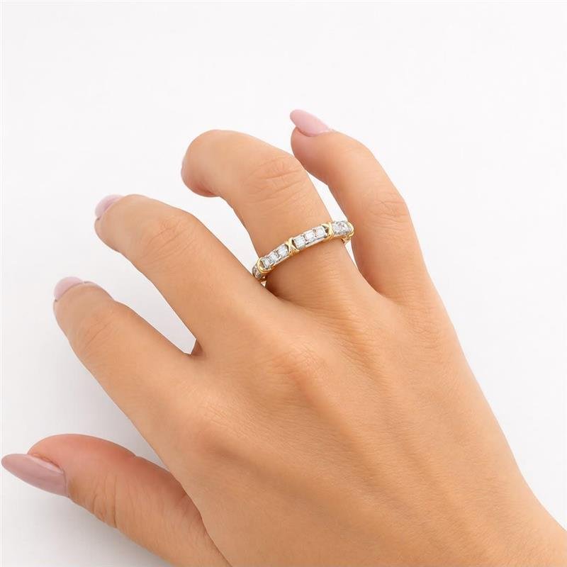 ALIANÇA INTEIRA MOISSANITE 2,25MM PRATA 925