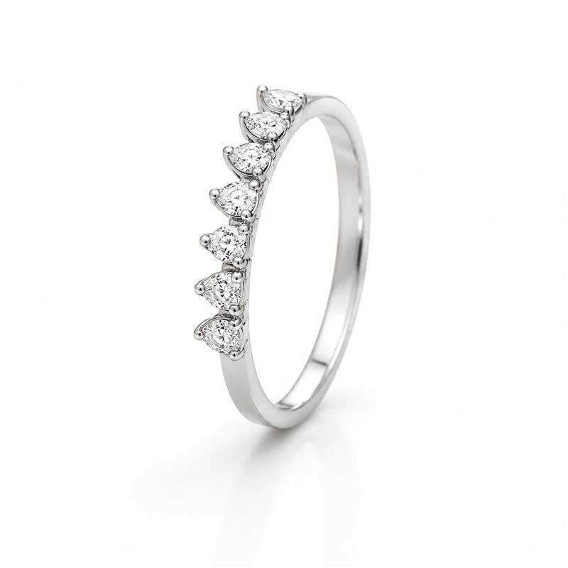 ANEL MEIA ALIANÇA 3 PONTAS MOISSANITE PRATA 925
