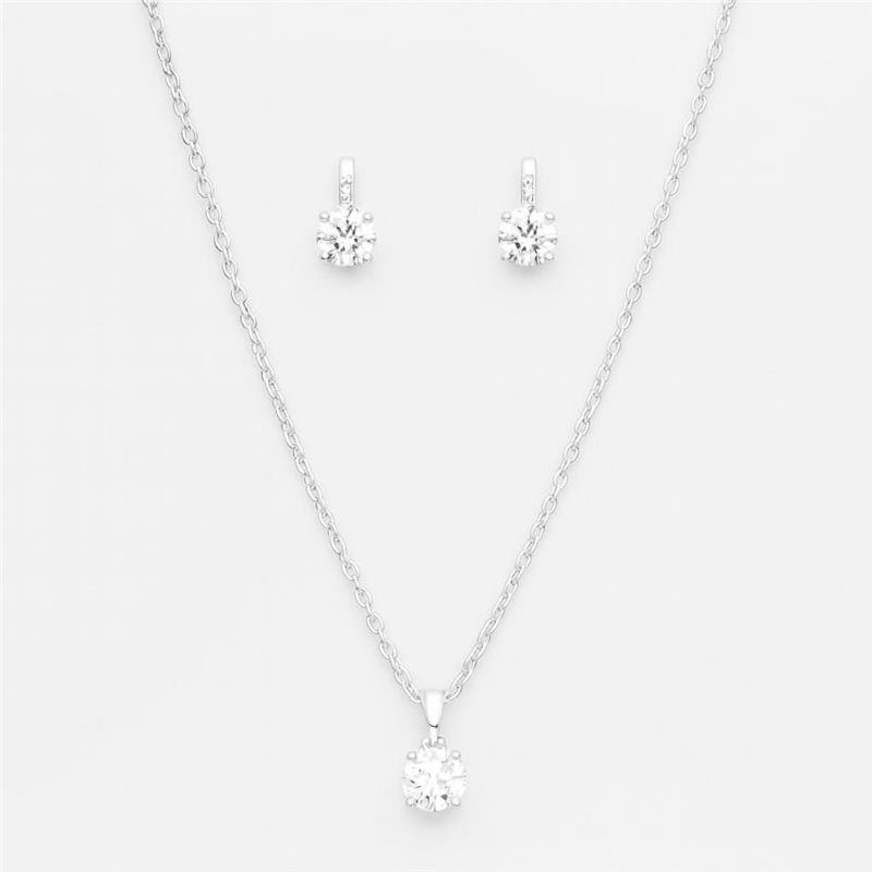 CONJUNTO MOISSANITE PONTO DE LUZ 5 MM PRATA 925