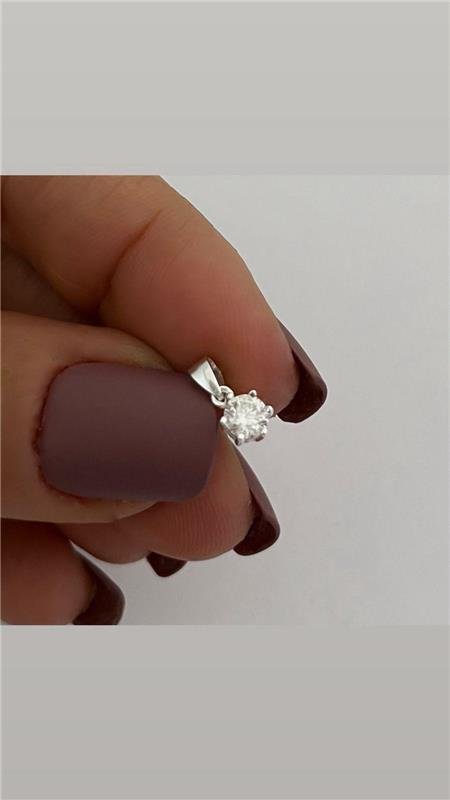 PINGENTE MOISSANITE PONTO DE LUZ 4.5MM PRATA 925
