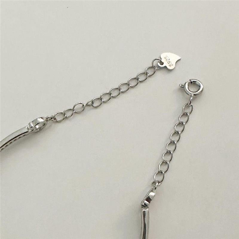 PULSEIRA MOISSANTE 8MM E CRAVEJADA PRATA 925