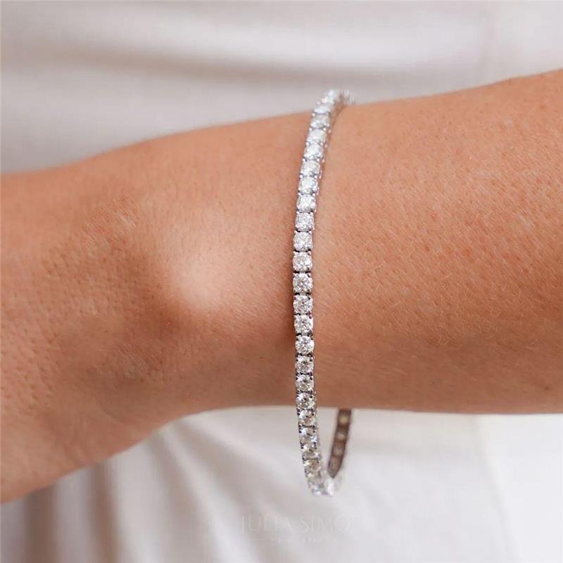 PULSEIRA MOISSANITE 3MM 4 GARRAS PRATA 925