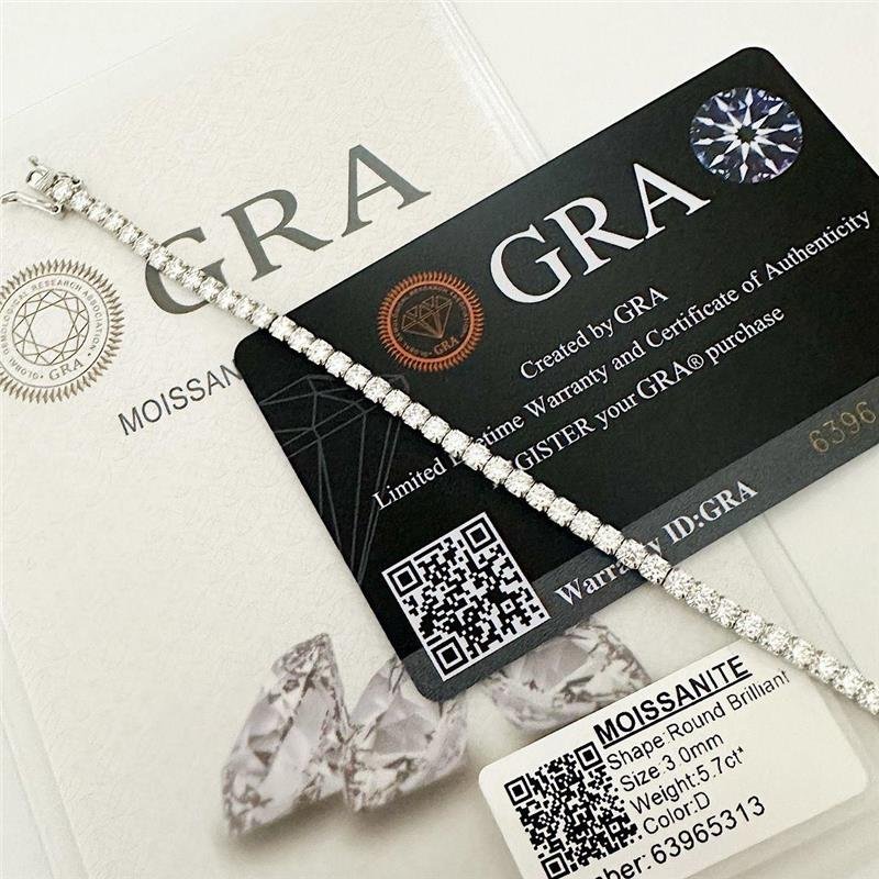 PULSEIRA MOISSANITE 3MM 4 GARRAS PRATA 925