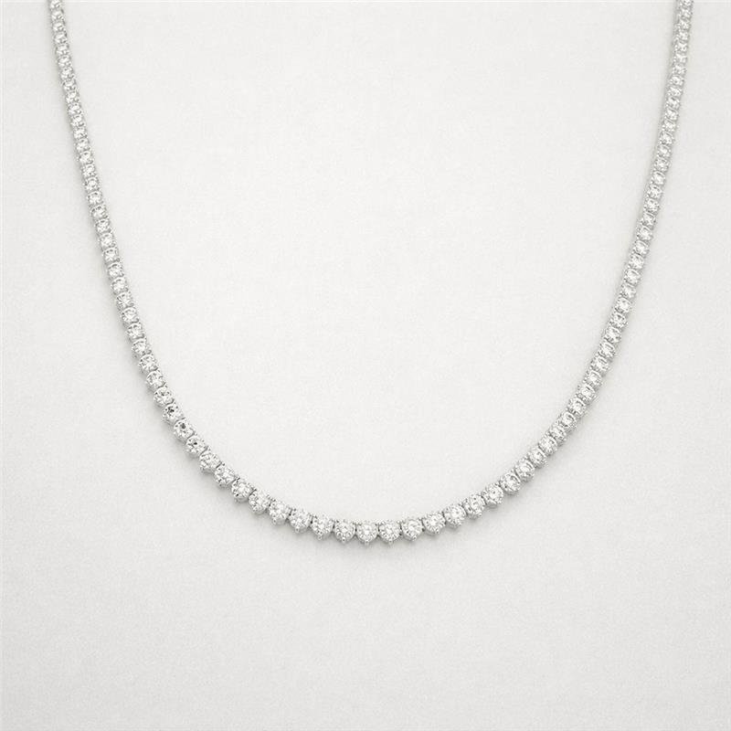 COLAR RIVIERA MOISSANITE 3MM 3 PONTAS 40CM PRATA 925