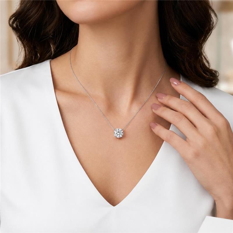 COLAR PONTO DE LUZ MOISSANITE 10MM PRATA 925