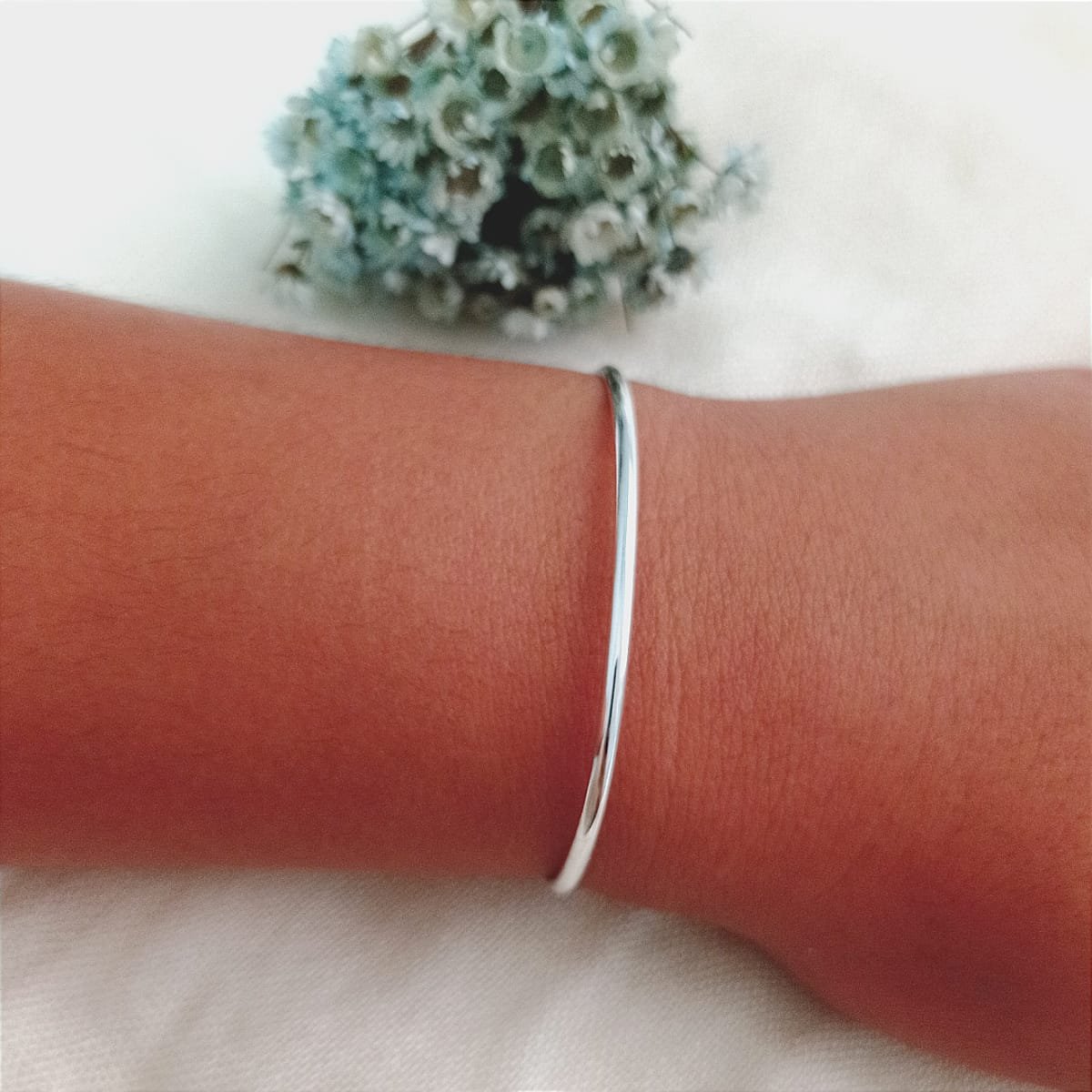BRACELETE OVAL FINO PRATA 925