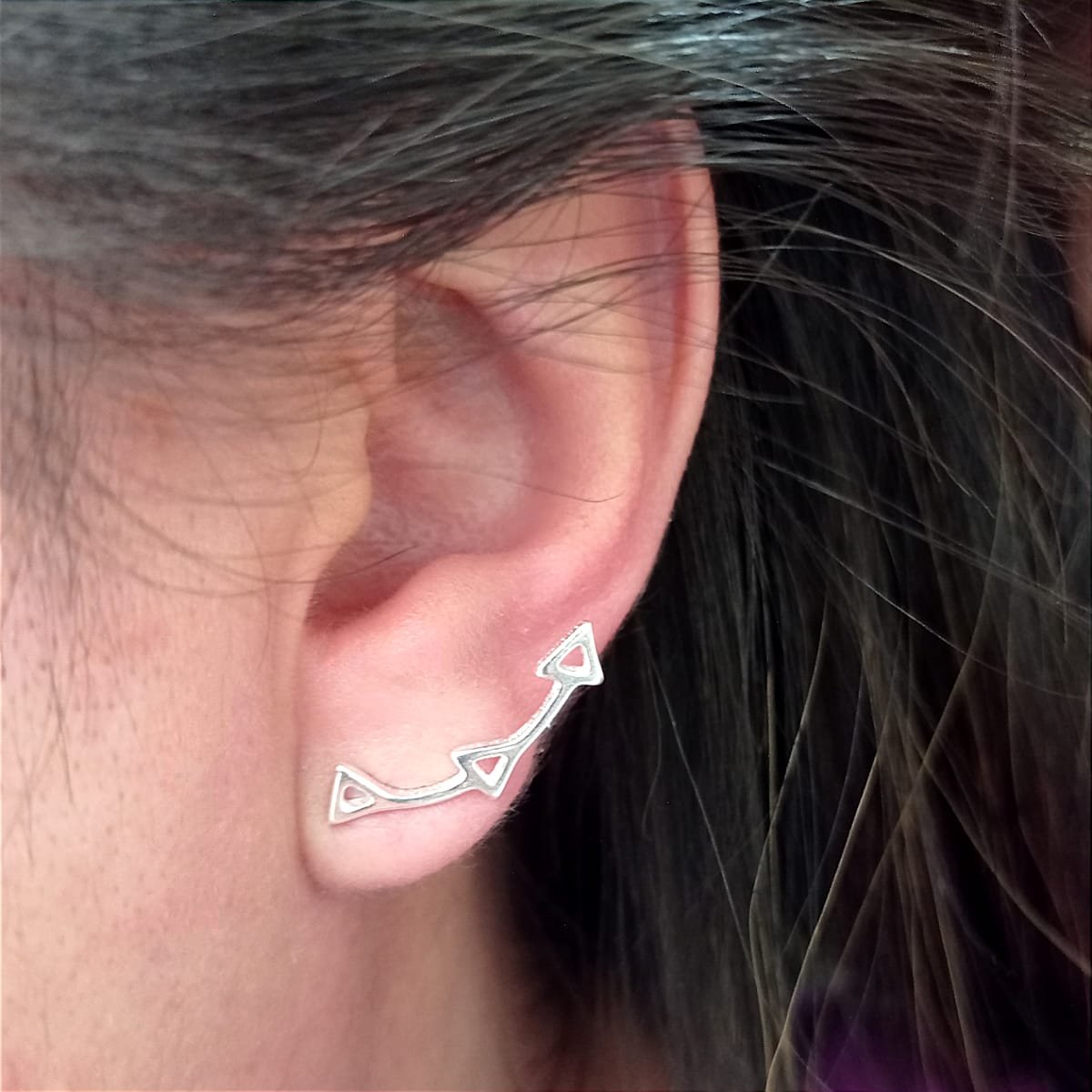 BRINCO EARCUFF TRIANGULO PRATA 925