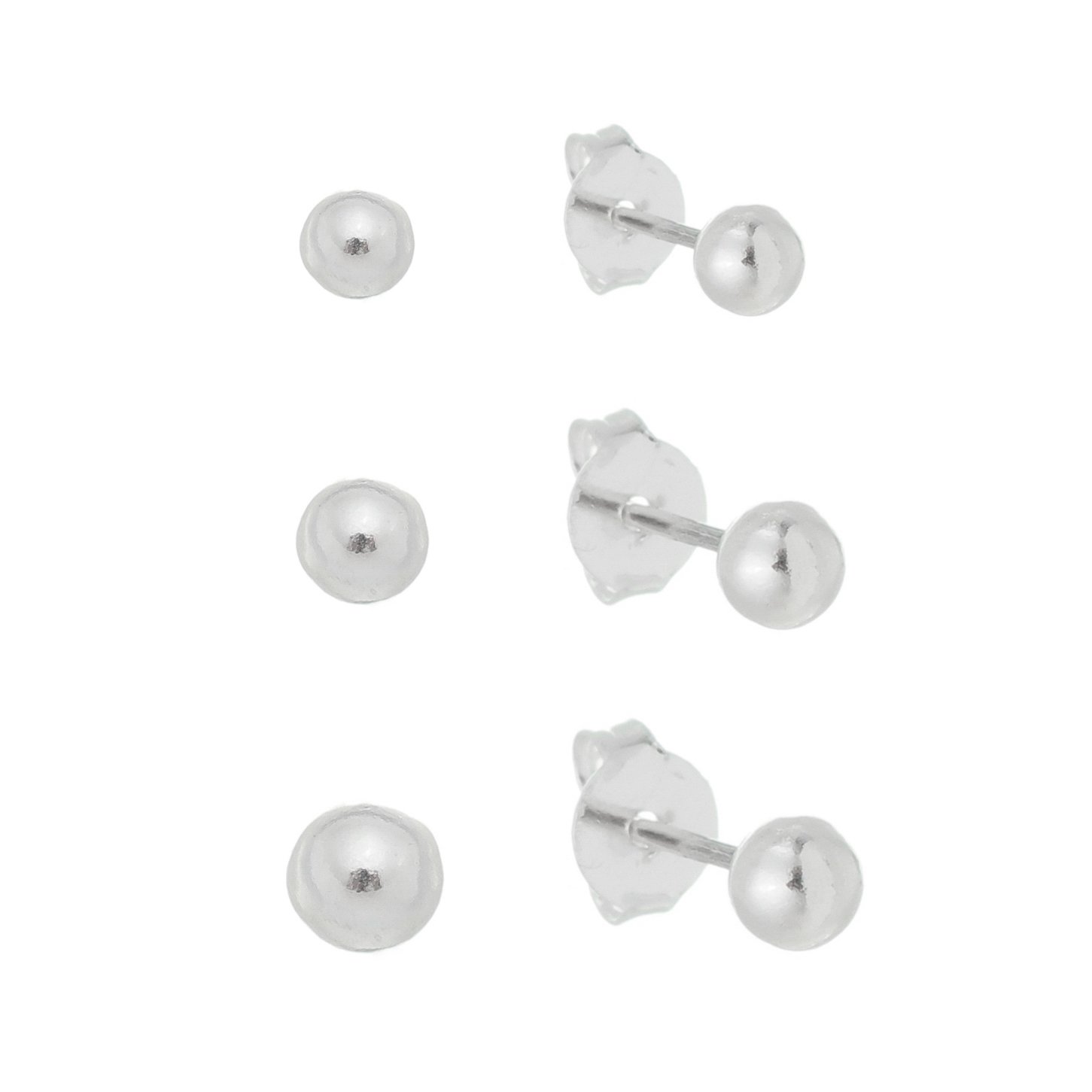 BRINCO TRIO BOLA PRATA 925 (3,4,5MM)