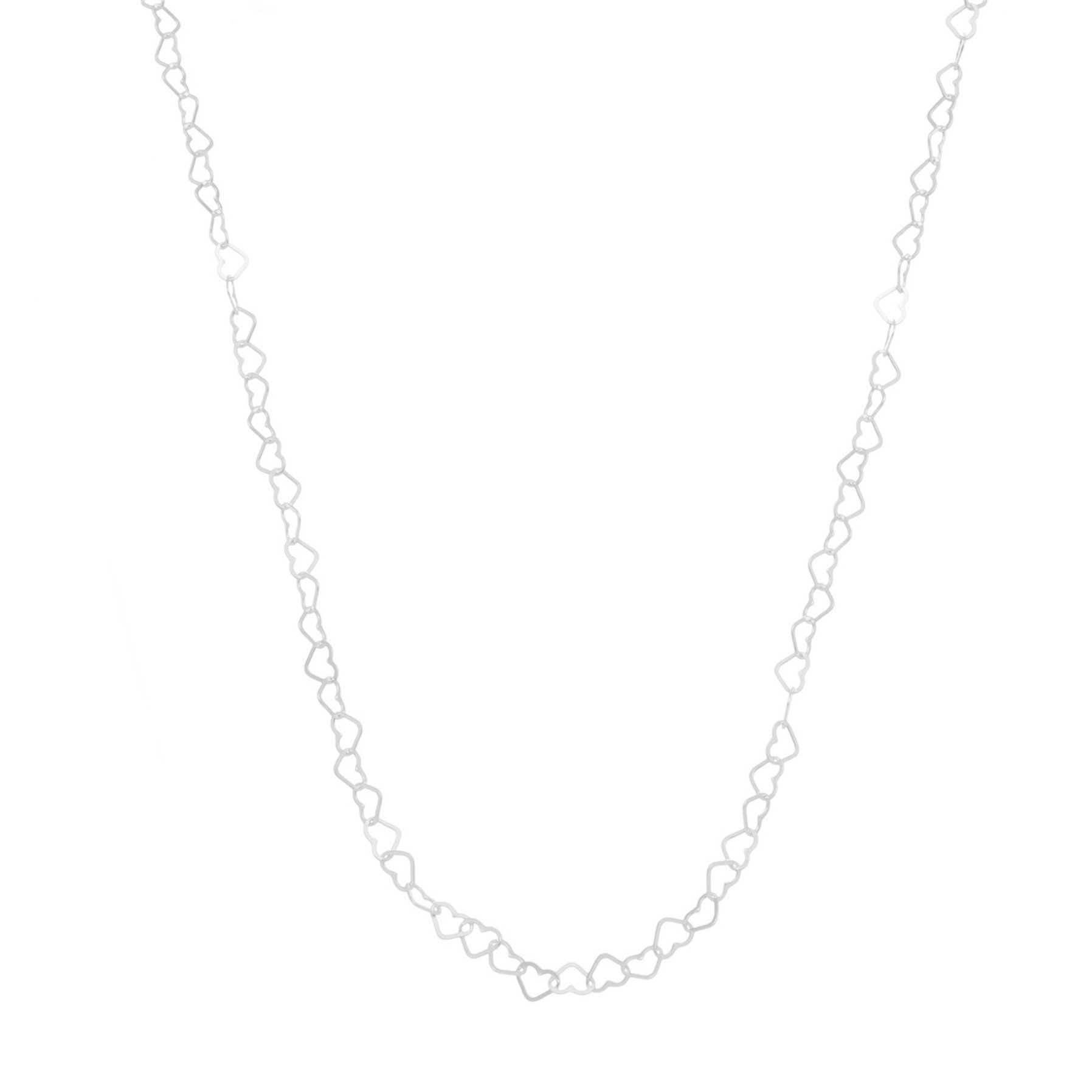 COLAR ELOS CORAÇÕES 45CM PRATA 925
