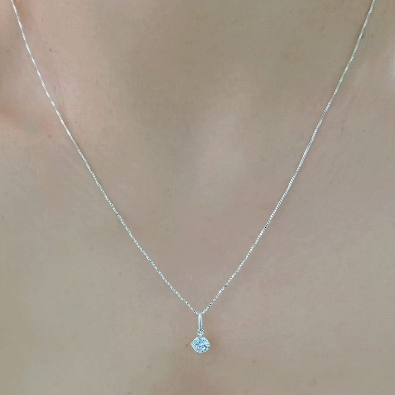 COLAR PONTO DE LUZ 6MM PRATA 925