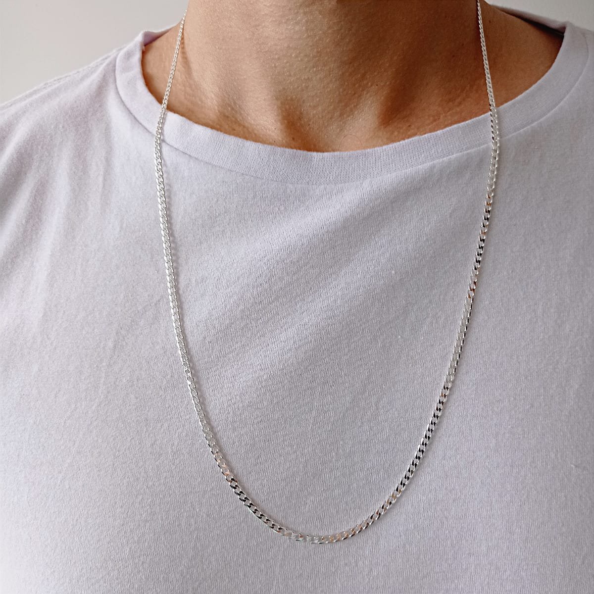 CORRENTE GRUMET 4MM 60CM PRATA ITALIANA 925