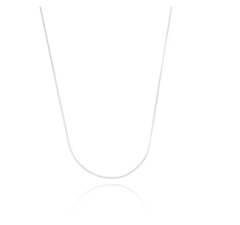 CORRENTE VENEZIANA FINA V12 45CM PRATA 925