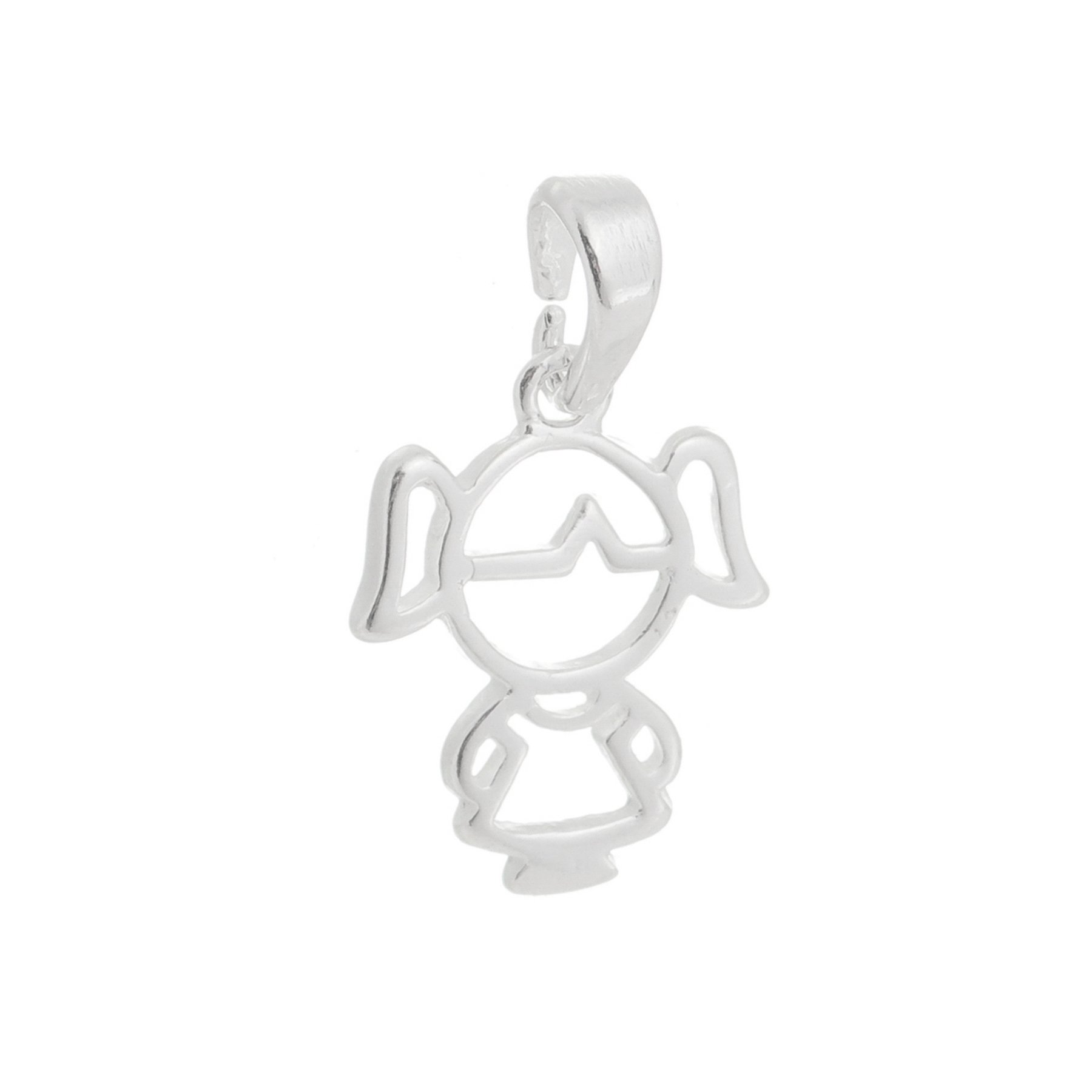 PINGENTE MENINA SEM PEDRAS PRATA 925