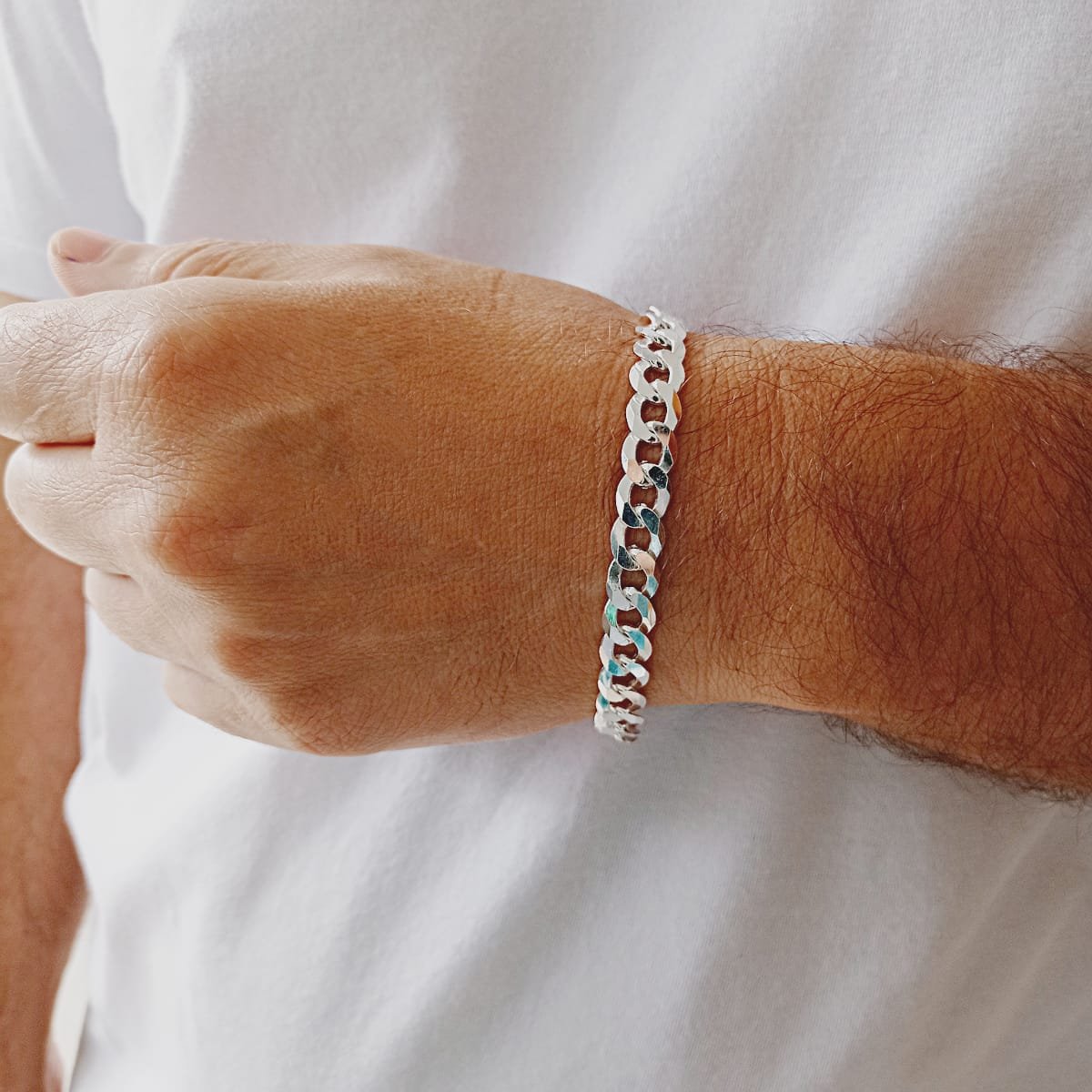 PULSEIRA ITALIANA GRUMET 10MM PRATA ITALIANA 925