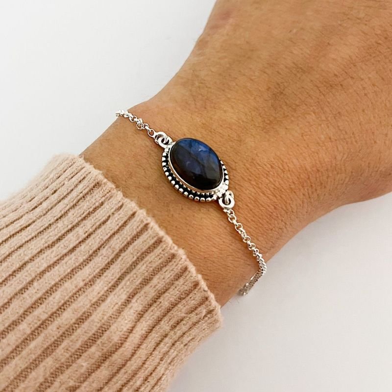 PULSEIRA LABRADORITA PRATA 925